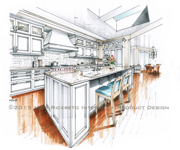 SieMatic Beaux Arts Class Kitchen Rendering by Mick Ricereto