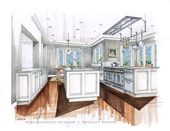 California Kitchen Rendering by Mick Ricereto